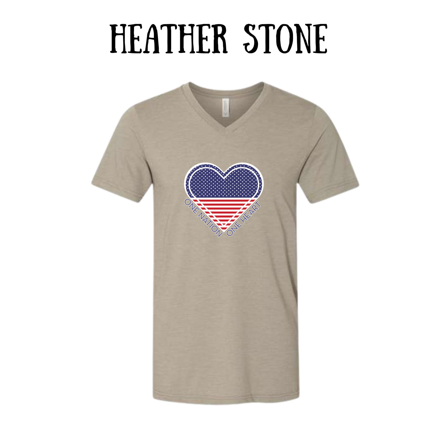 PP - One Nation One Heart - Unisex V-Neck - Neutral Colors