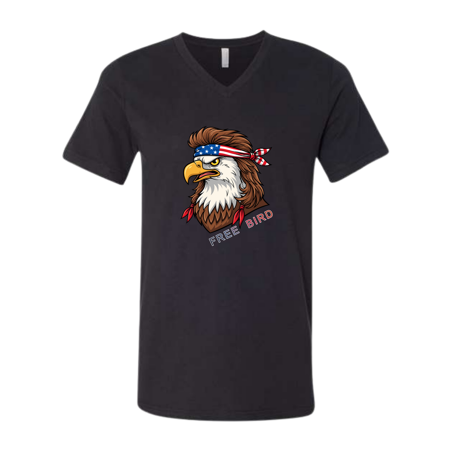 Rockin Free Bird - Bella+Canvas - Unisex V-Neck - Neutral Colors