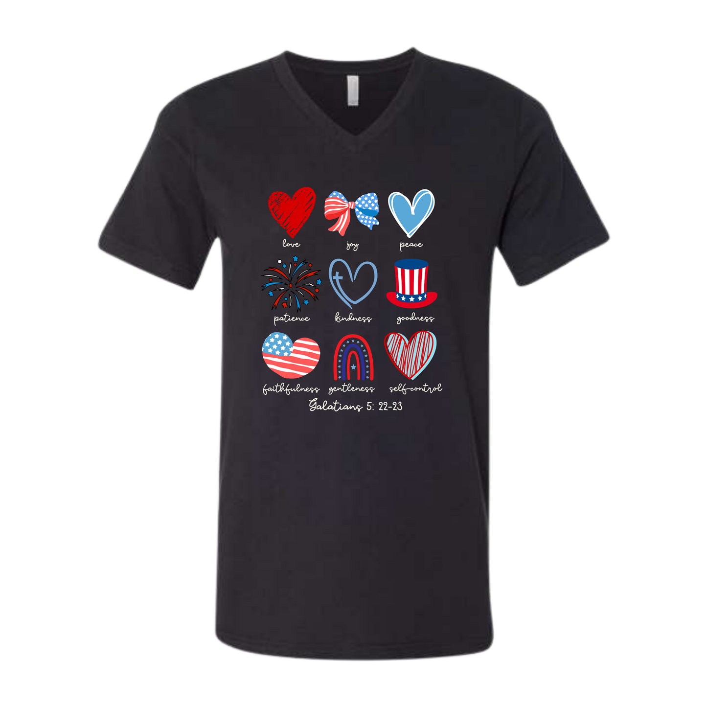 Galatians 5 - Patriotic - Bella+Canvas - Unisex V-Neck - Neutral Colors