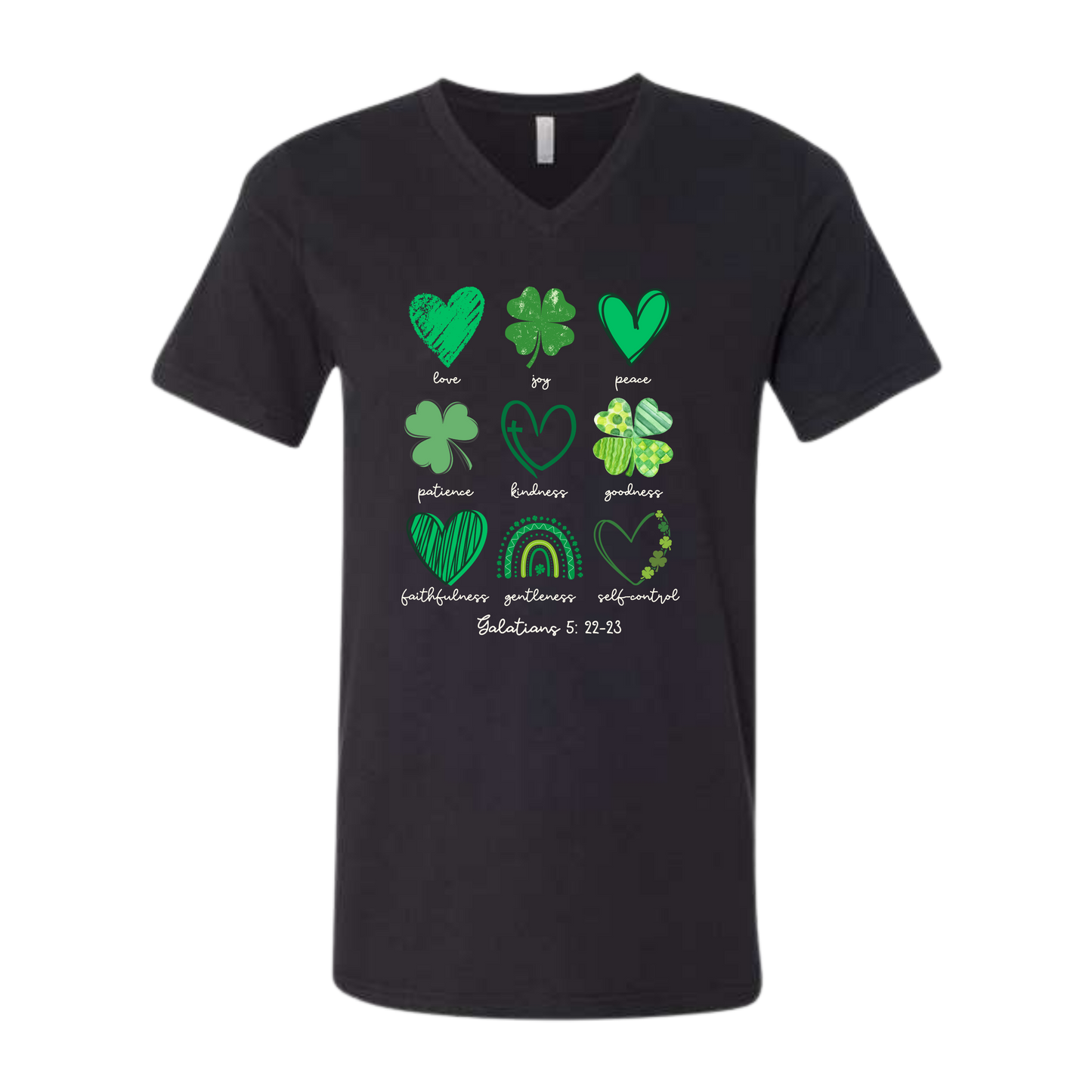 Galatians 5 - St Patrick's Day - Bella+Canvas - Unisex V-Neck - Neutral Colors