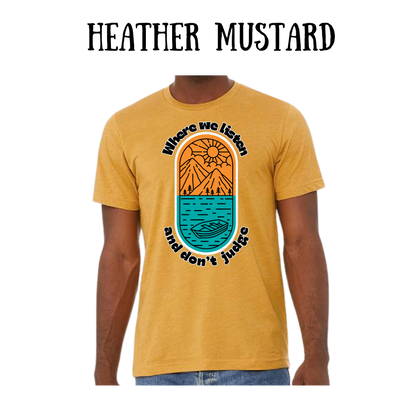 CP - Where We Listen and Don't Judge - Unisex Tee - Yellows, Oranges, Reds