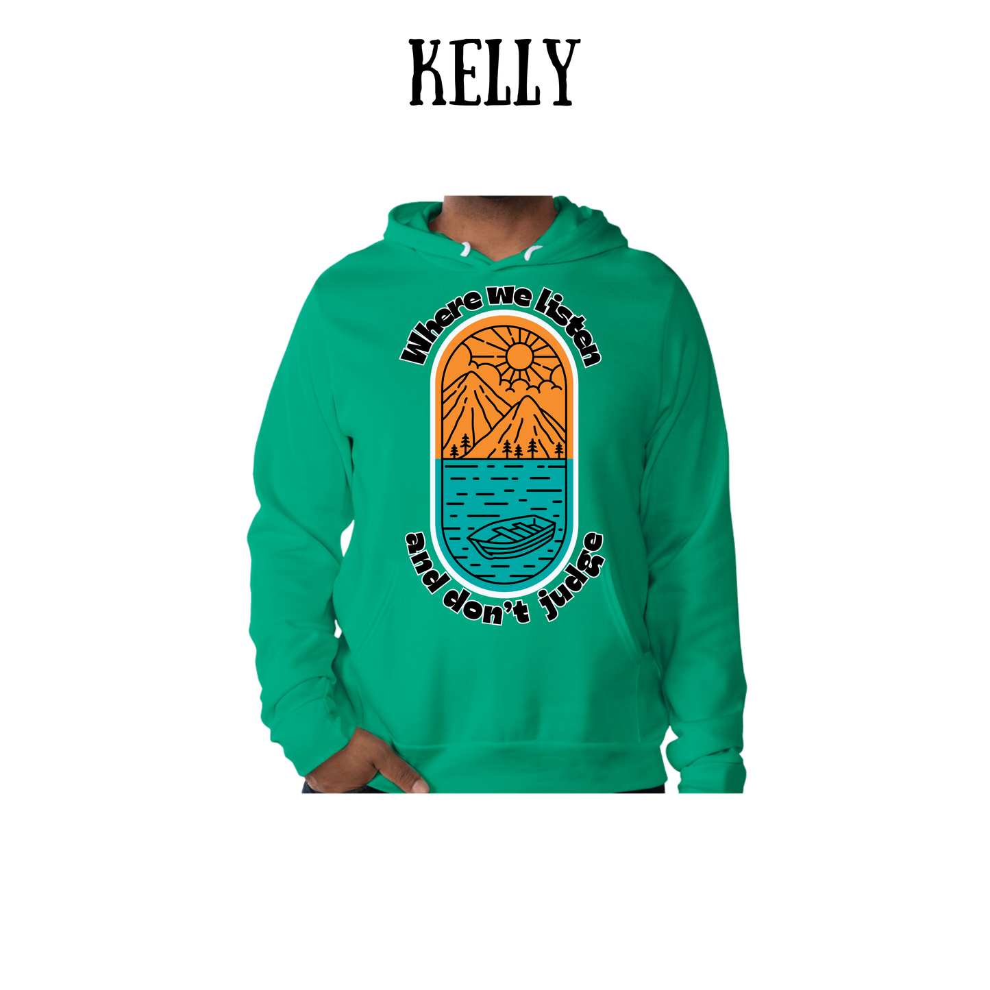 CP - Where We Listen and Don't Judge - Sponge Fleece Hoodie - Greens, Neutrals