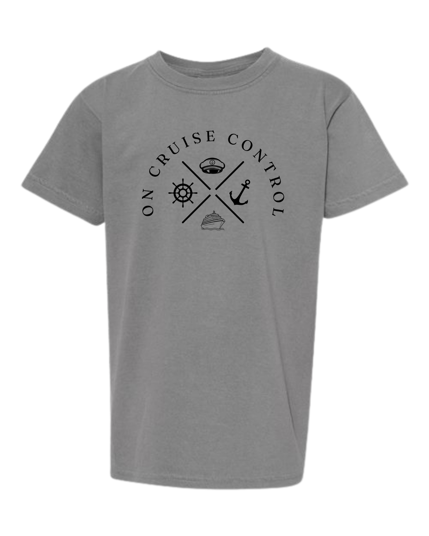 On Cruise Control - Comfort Colors - Heavyweight Youth Tee - Neutral Colors & Blues