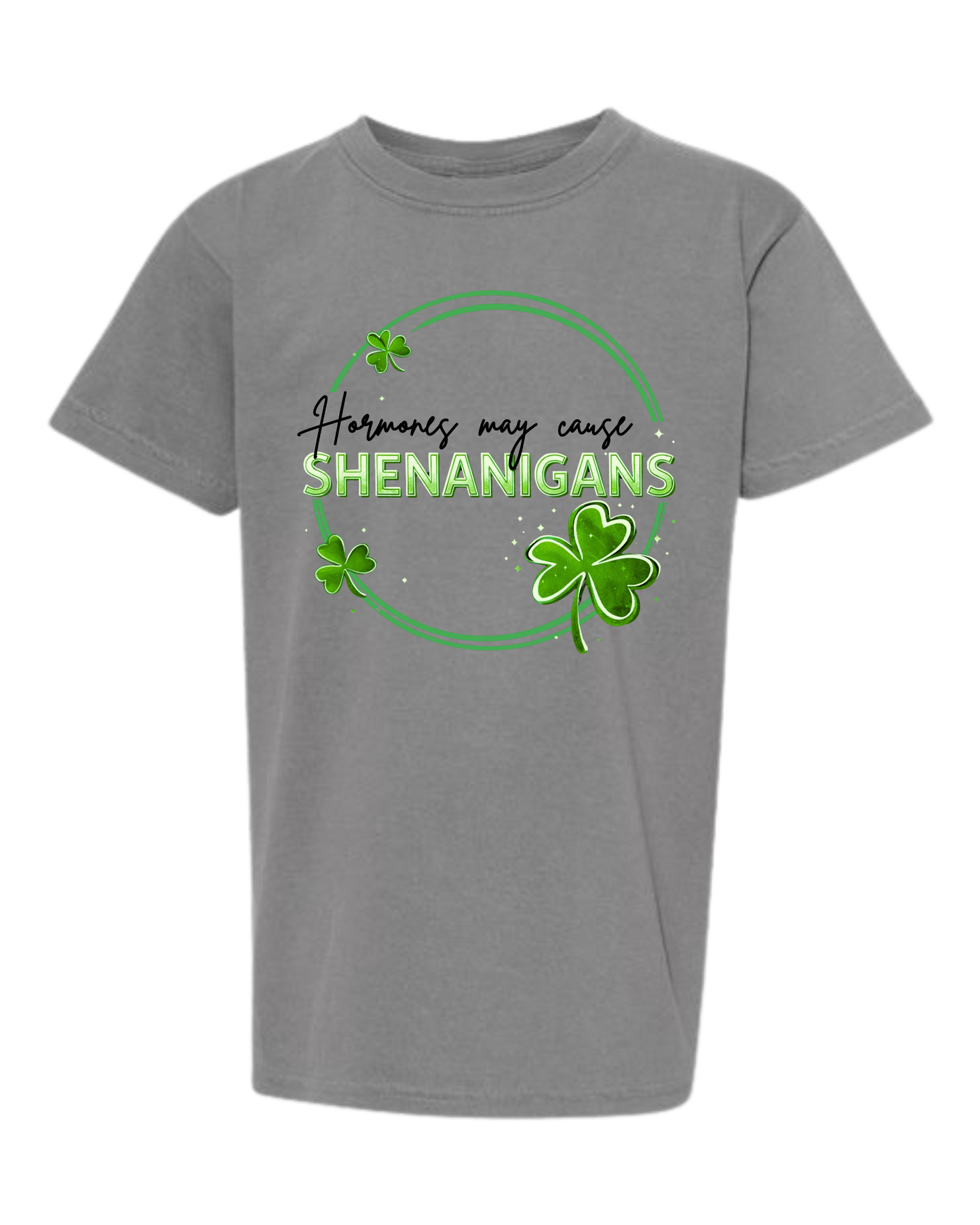 Hormones May Cause Shenanigans - Comfort Colors - Heavyweight Youth Tee - Neutral Colors & Blues