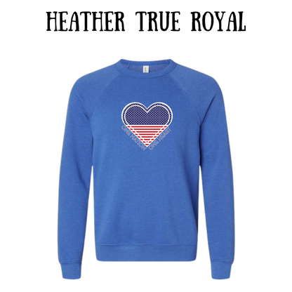 PP - One Nation One Heart - Sponge Fleece Raglan Sweatshirt - Blues, Purples