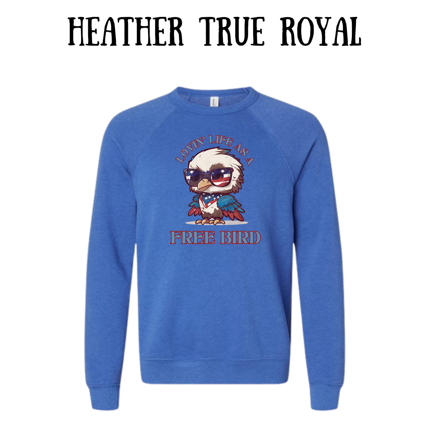 PP - Lovin' Life As A Free Bird - Sponge Fleece Raglan Sweatshirt - Blues, Purples