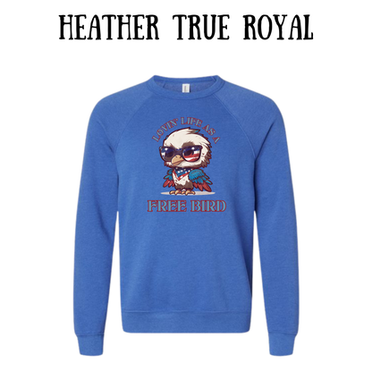PP - Lovin' Life As A Free Bird - Sponge Fleece Raglan Sweatshirt - Blues, Purples