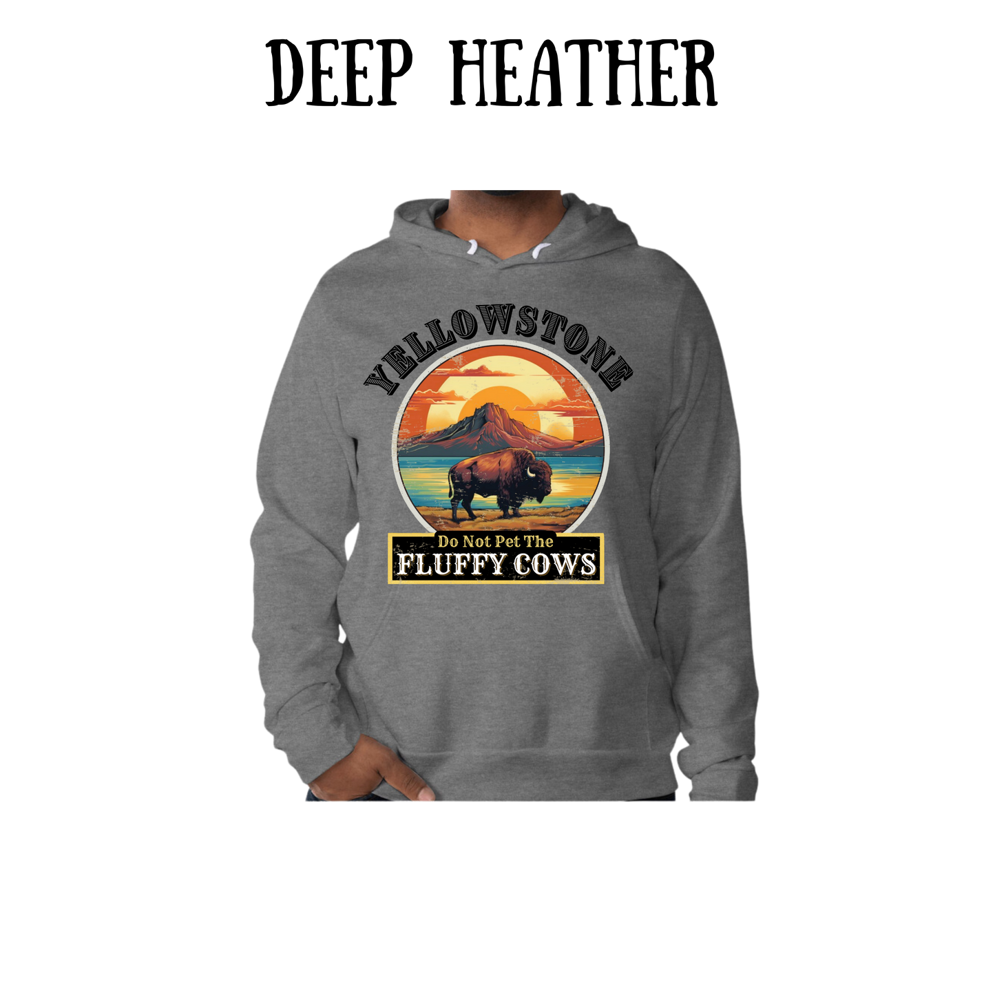 CP - Yellowstone: Fluffy Cows - Sponge Fleece Hoodie - Greens, Neutrals