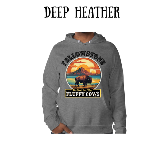 CP - Yellowstone: Fluffy Cows - Sponge Fleece Hoodie - Greens, Neutrals