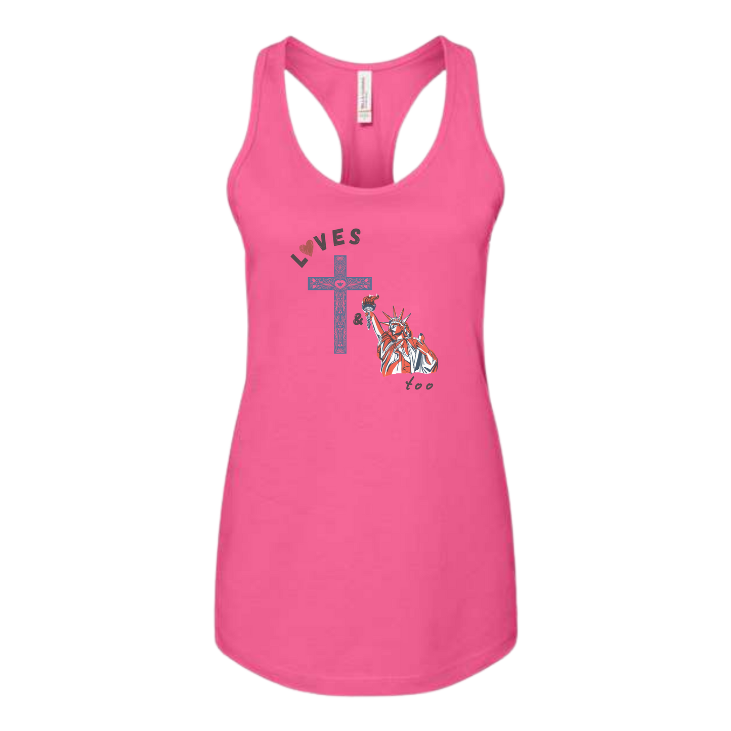 Loves Jesus & America too - Bella+Canvas - Women's Jersey Racerback Tank