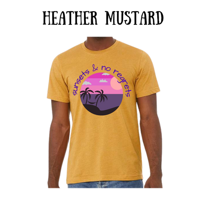 VP - Sunsets & No Regrets - Unisex Tee - Yellows, Oranges, Reds