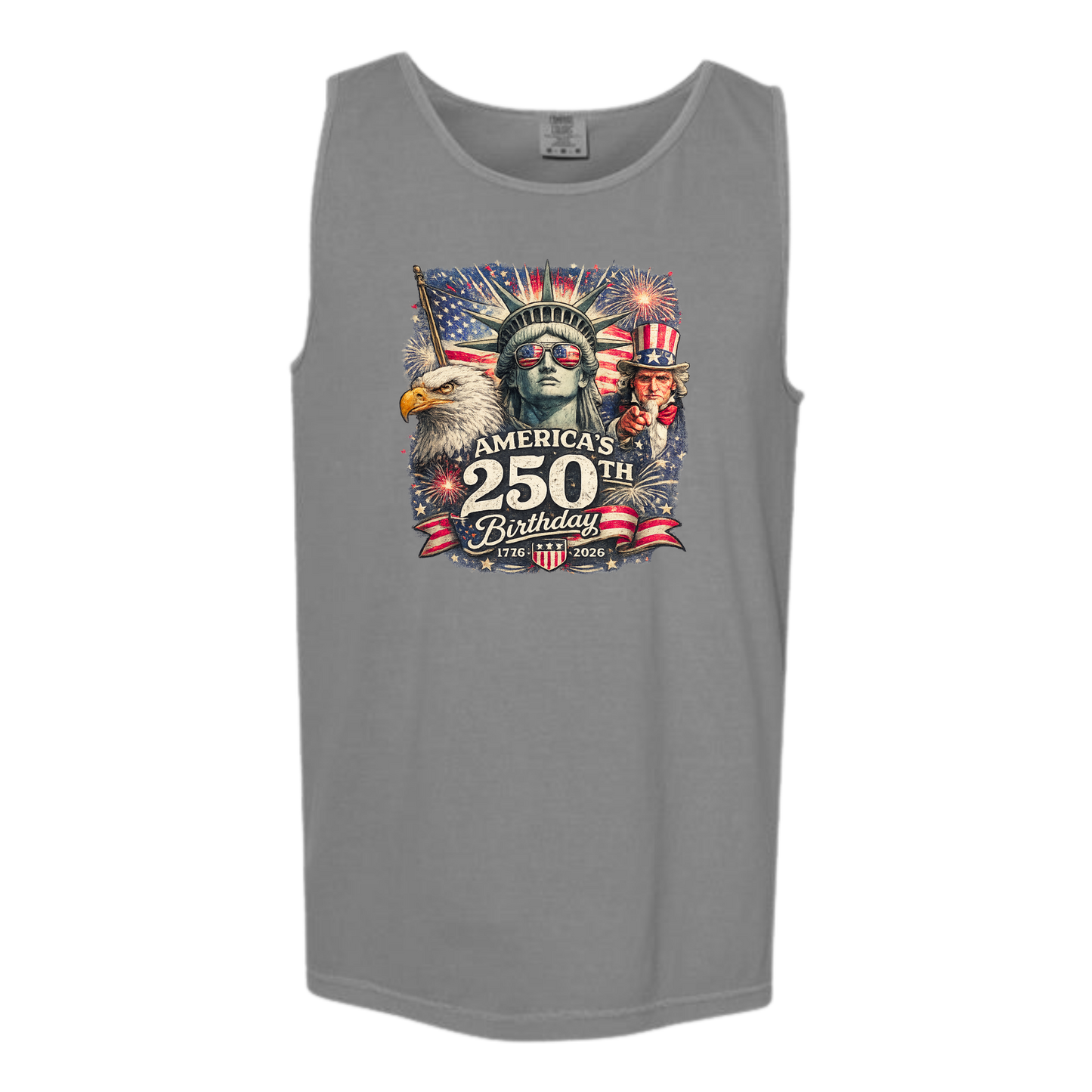 America's 250th Birthday - Comfort Colors - Unisex Tank - Neutral Colors & Blues