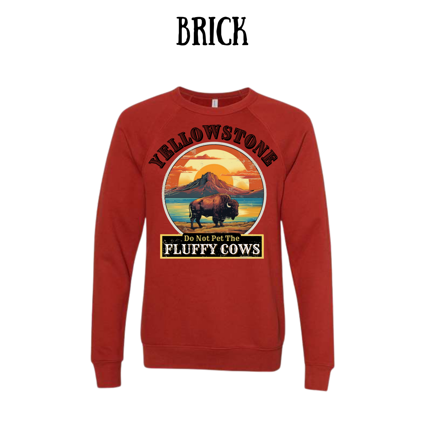 CP - Yellowstone: Fluffy Cows - Sponge Fleece Raglan Sweatshirt - Assorted Colors