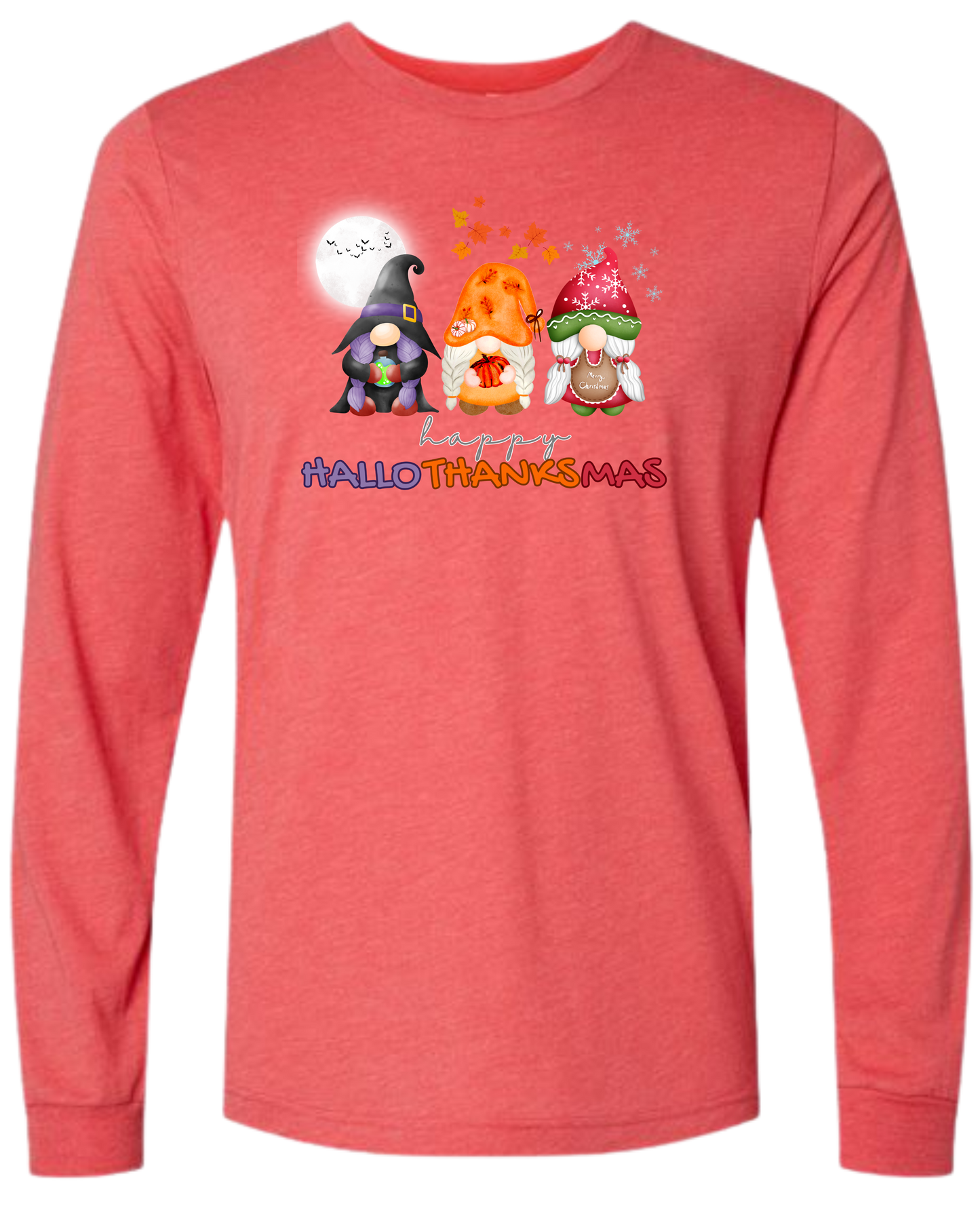Happy HalloThanksMas Gnomes - Unisex Long Sleeve - Assorted Colors
