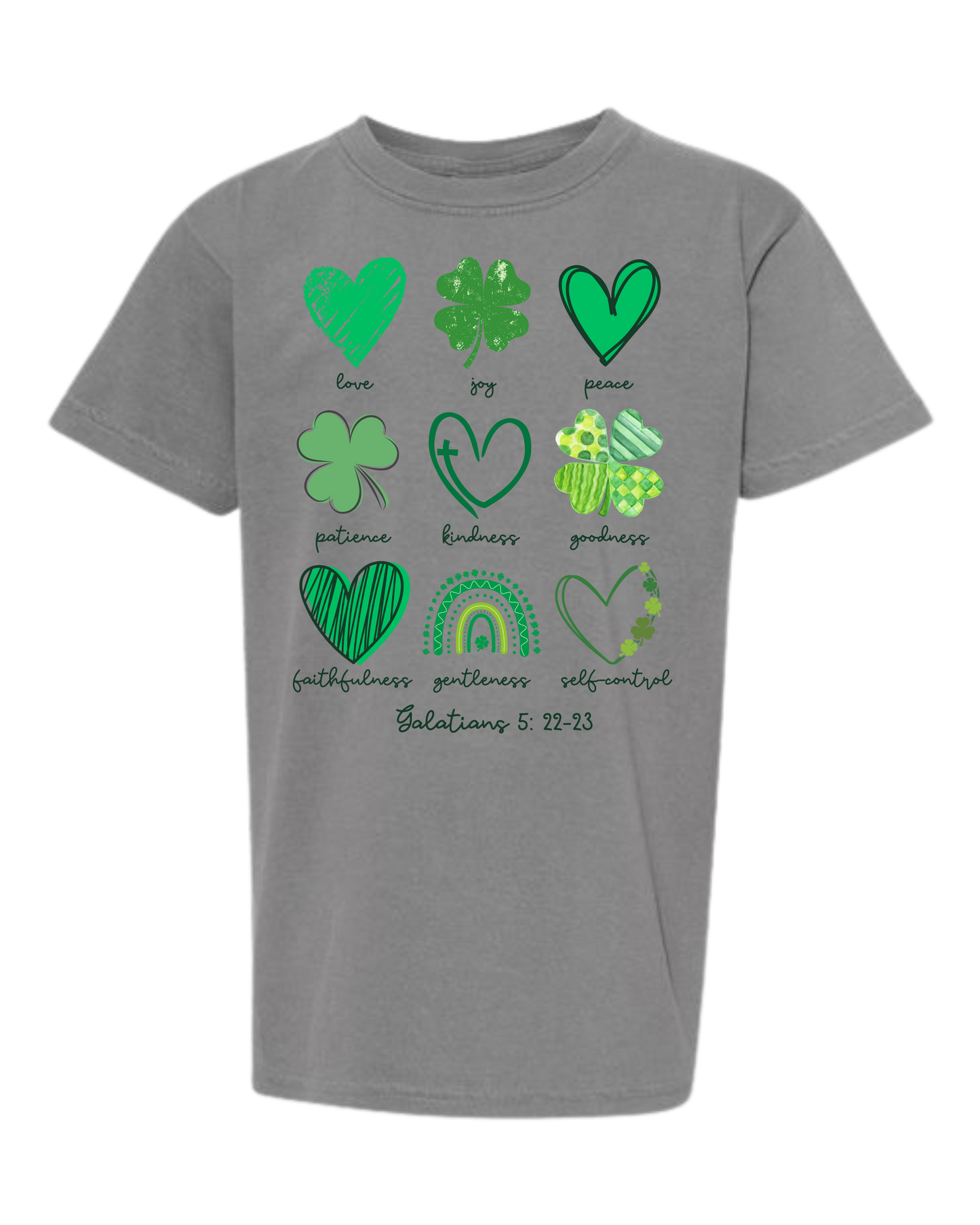 Galatians 5 - St Patrick's Day - Comfort Colors - Heavyweight Youth Tee - Neutral Colors & Blues