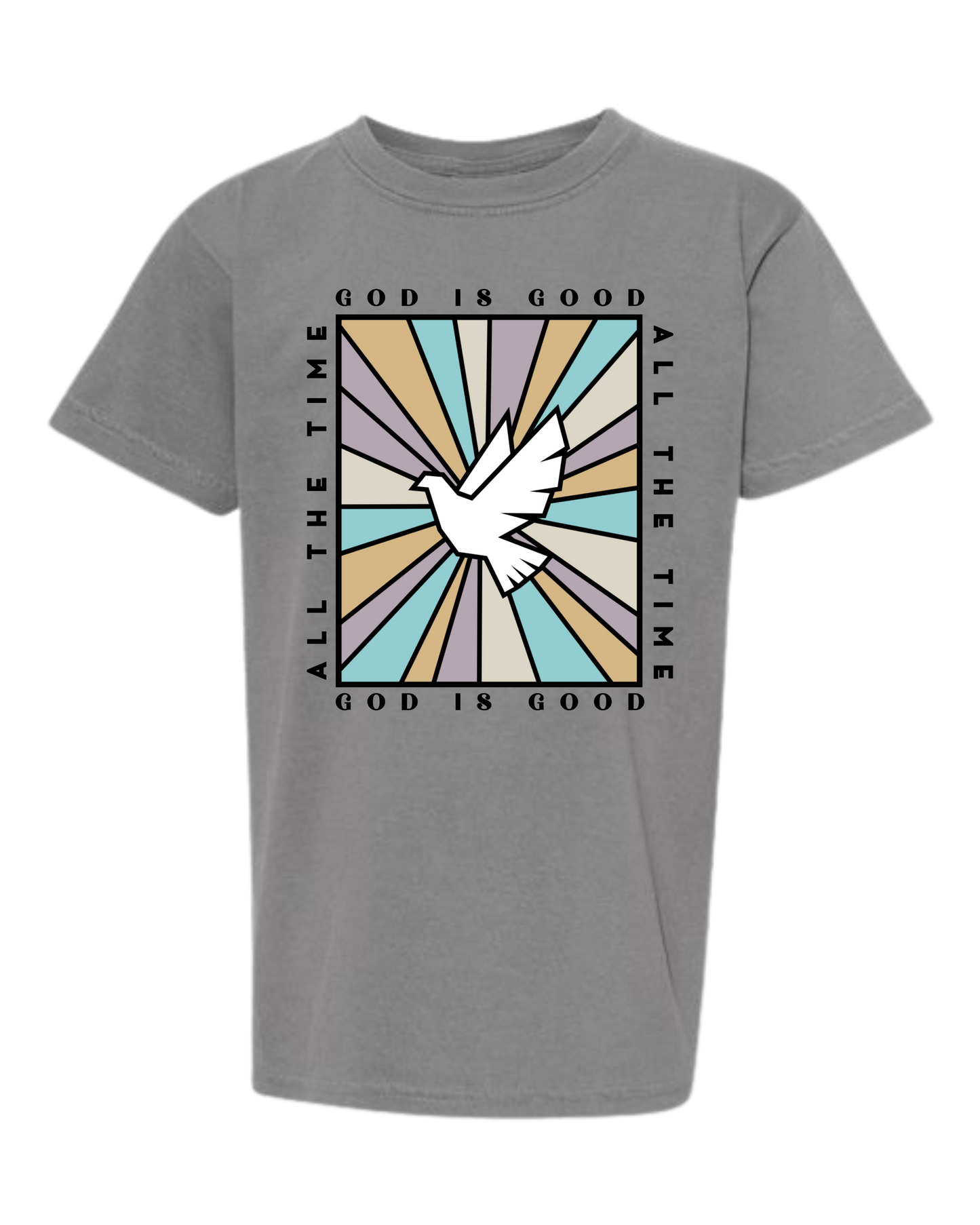 God Is Good - Comfort Colors - Heavyweight Youth Tee - Neutral Colors & Blues