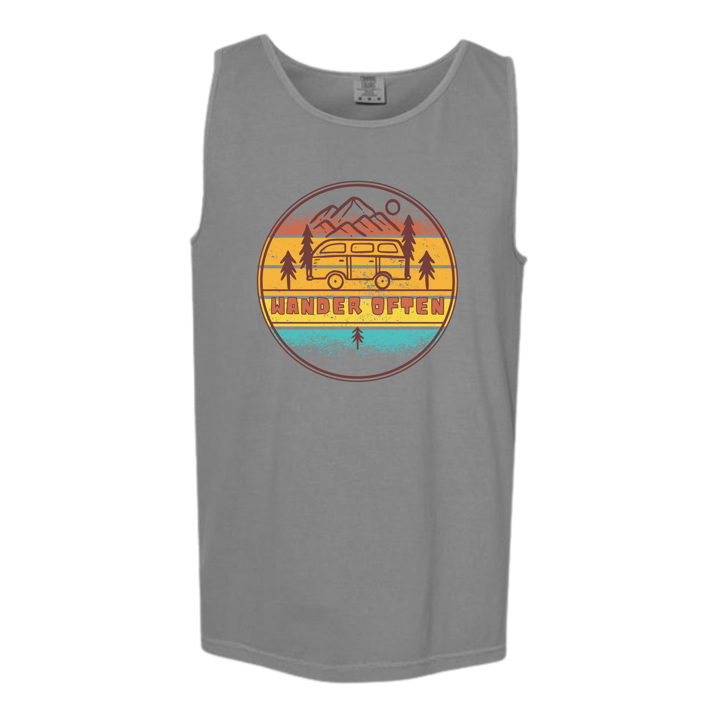 Wander Often - Comfort Colors - Unisex Tank - Neutral Colors & Blues