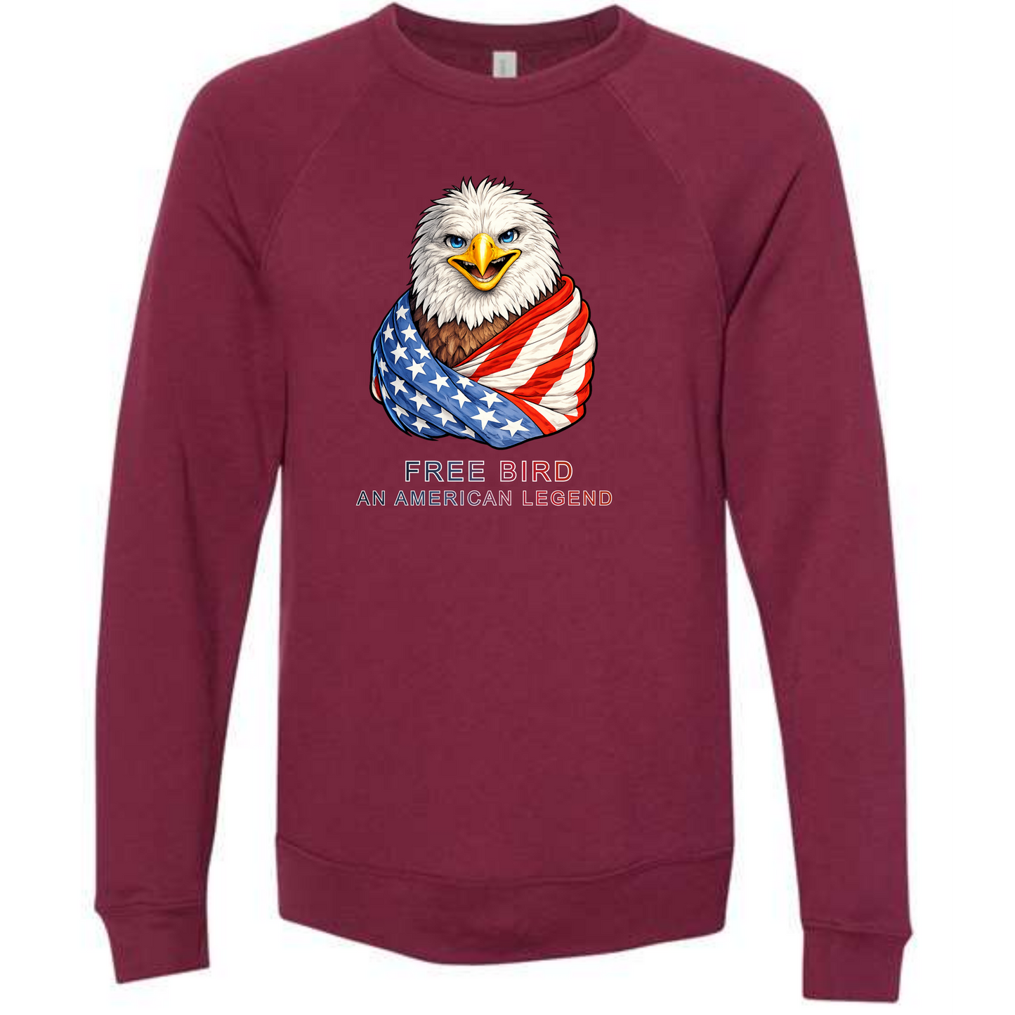 Free Bird An American Legend - Sponge Fleece Raglan Sweatshirt - Assorted Colors
