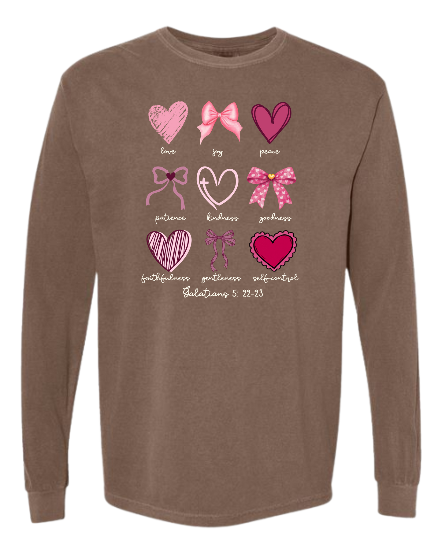 Galatians 5 - Valentines - Comfort Colors - Heavyweight Long Sleeve Tee - Neutral Colors