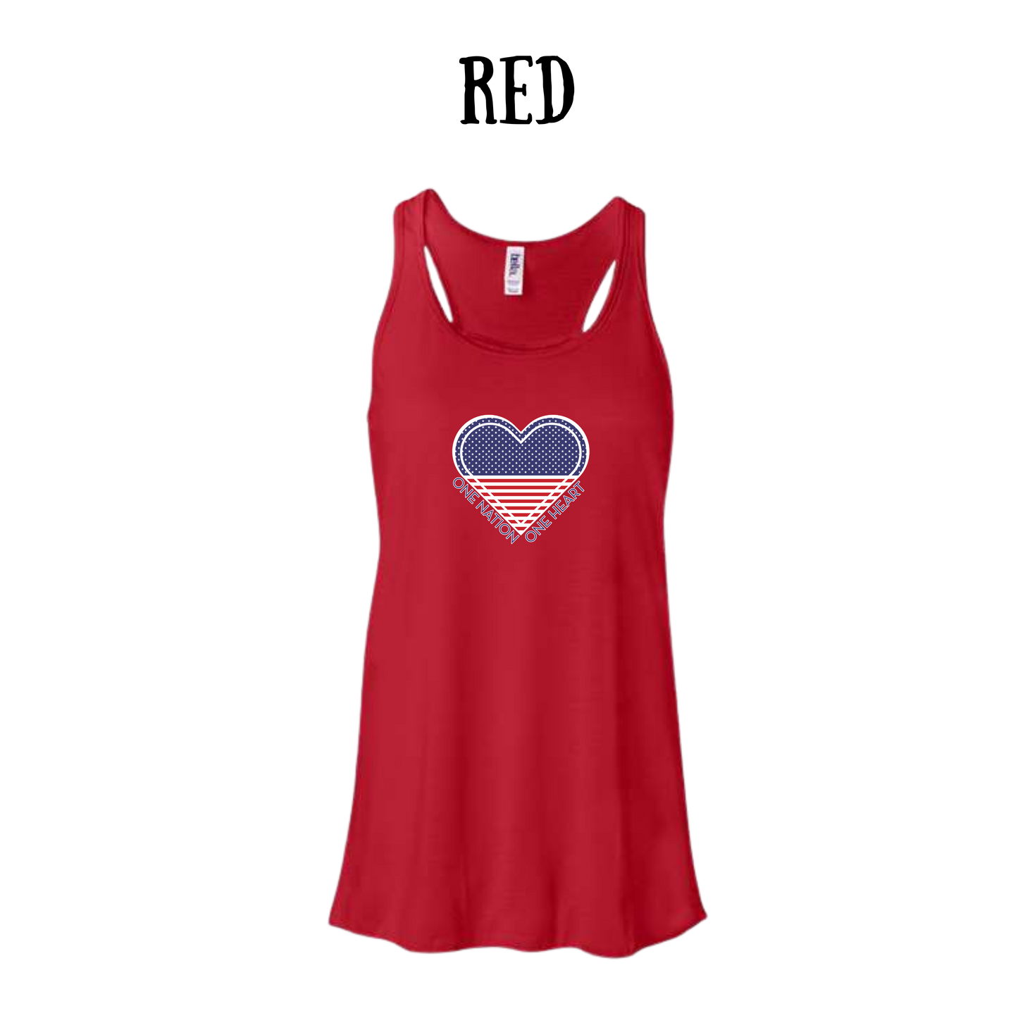 PP - One Nation One Heart - Women's Flowy Racerback Tank
