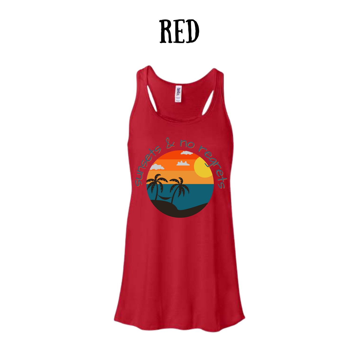 VP - Sunsets & No Regrets - Women's Flowy Racerback Tank