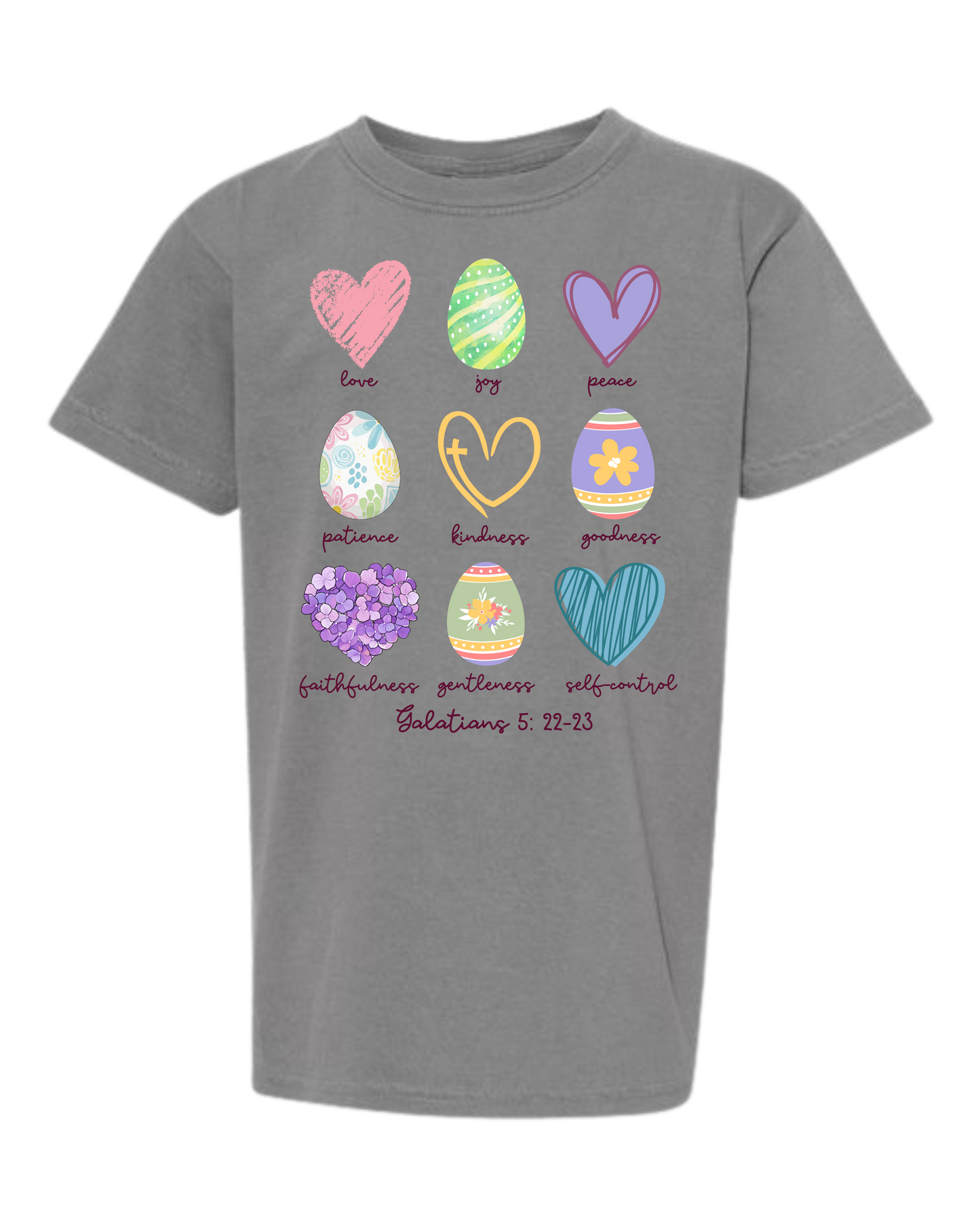 Galatians 5 - Easter - Comfort Colors - Heavyweight Youth Tee - Neutral Colors & Blues