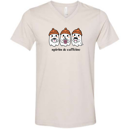 HP - Spirits & Caffeine - Unisex V-Neck - Neutral Colors