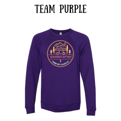 CP - Wander Often - Sponge Fleece Raglan Sweatshirt - Blues, Purples