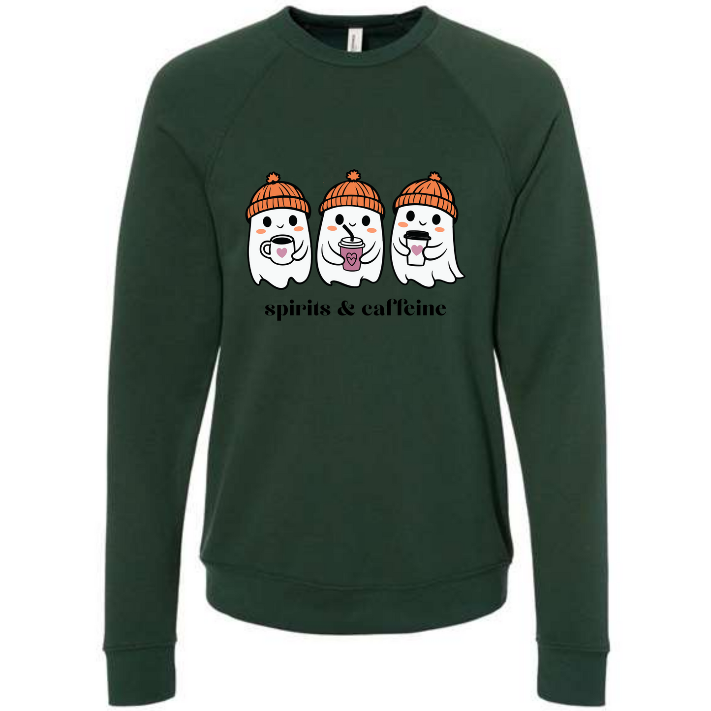 HP - Spirits & Caffeine - Sponge Fleece Raglan Sweatshirt - Greens, Neutrals