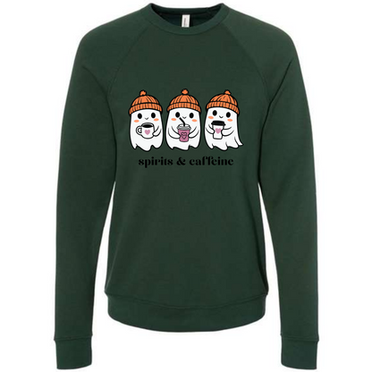 HP - Spirits & Caffeine - Sponge Fleece Raglan Sweatshirt - Greens, Neutrals
