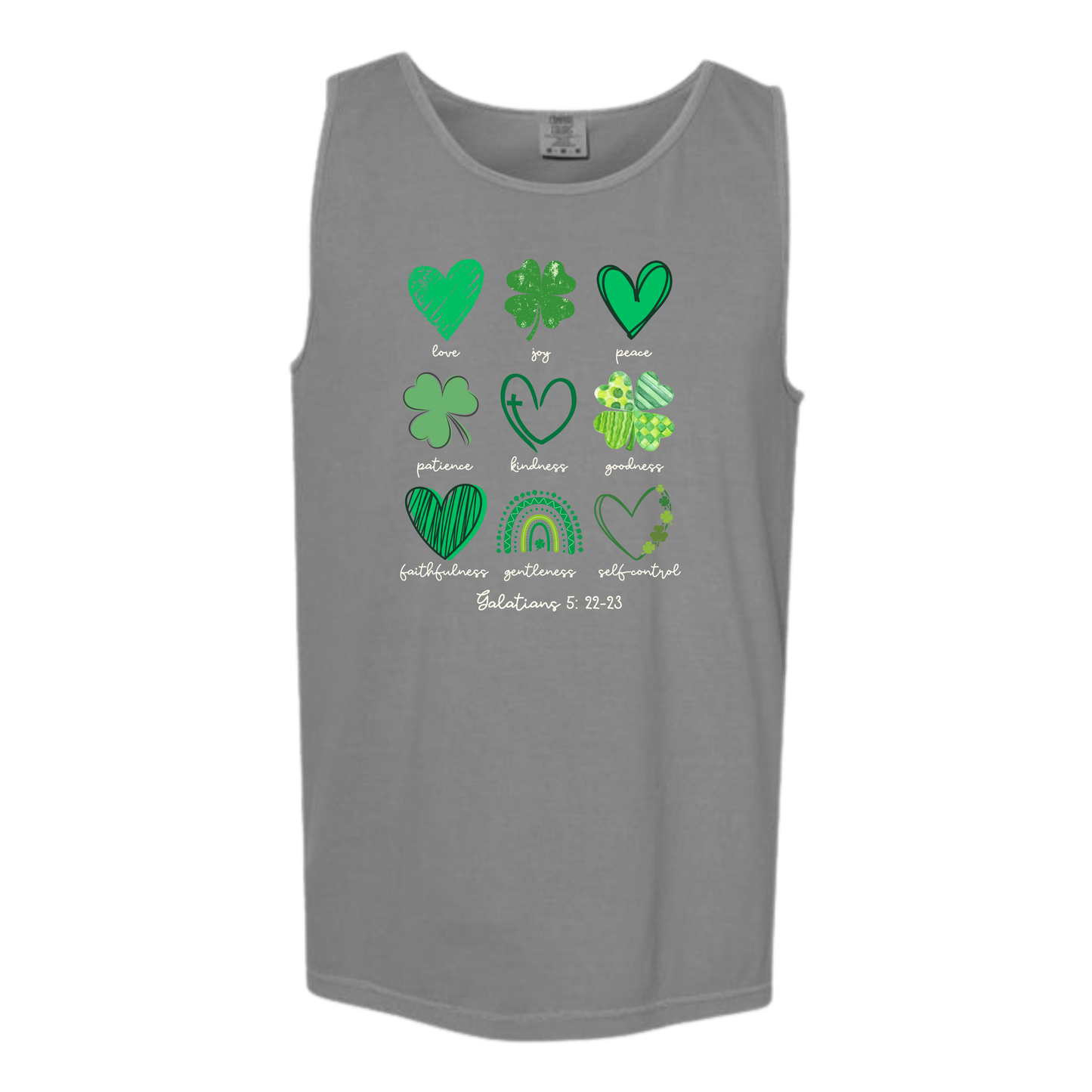 Galatians 5 - St Patrick's Day - Comfort Colors - Unisex Tank - Neutral Colors & Blues