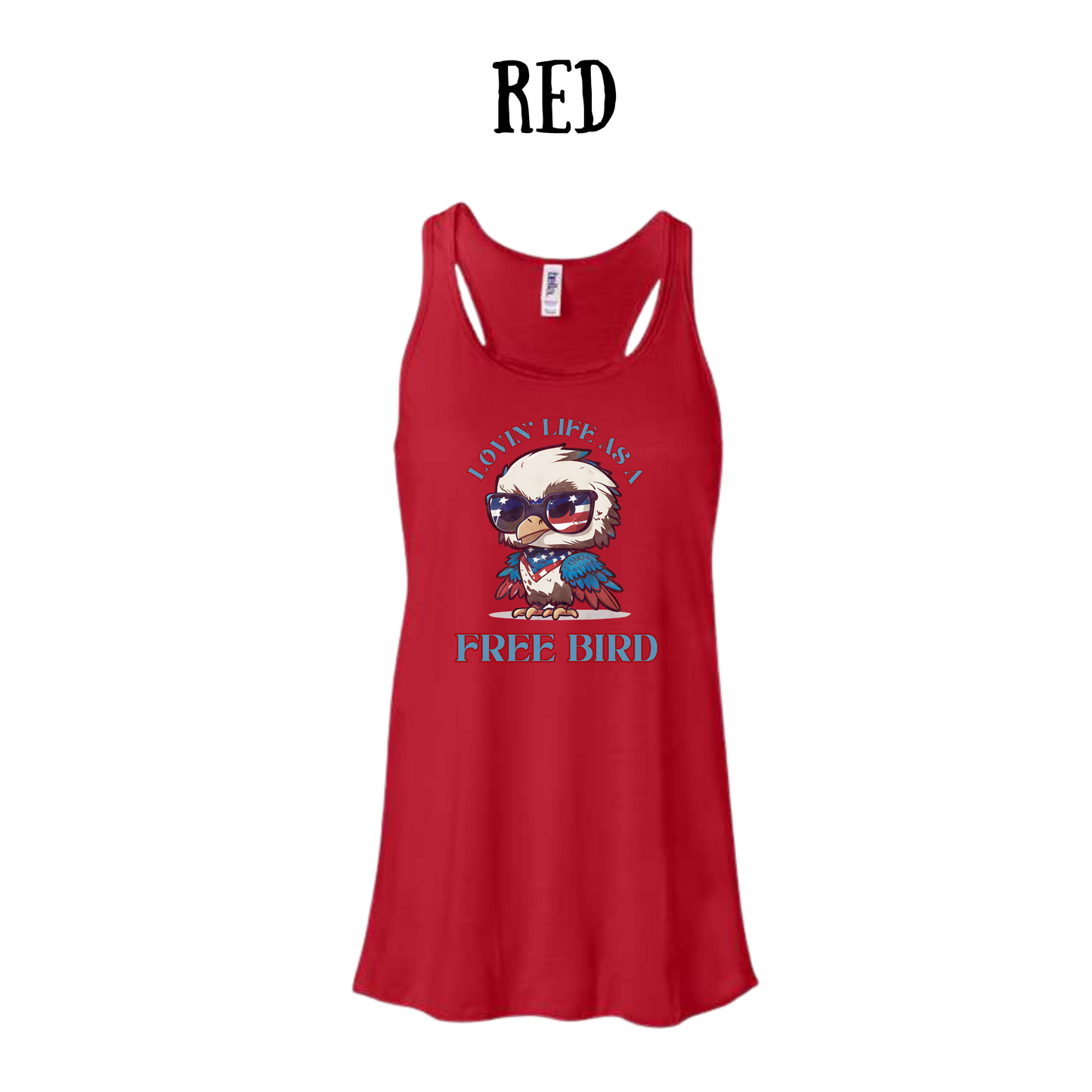 PP - Lovin' Life As A Free Bird - Women's Flowy Racerback Tank
