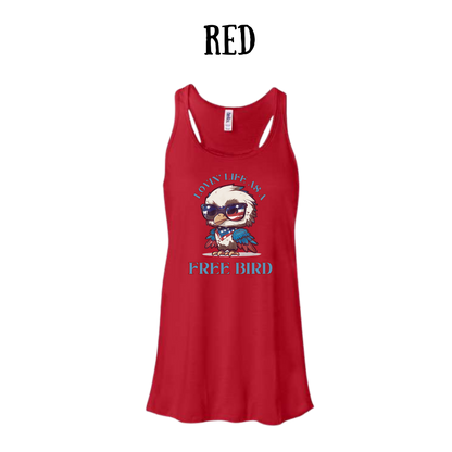 PP - Lovin' Life As A Free Bird - Women's Flowy Racerback Tank