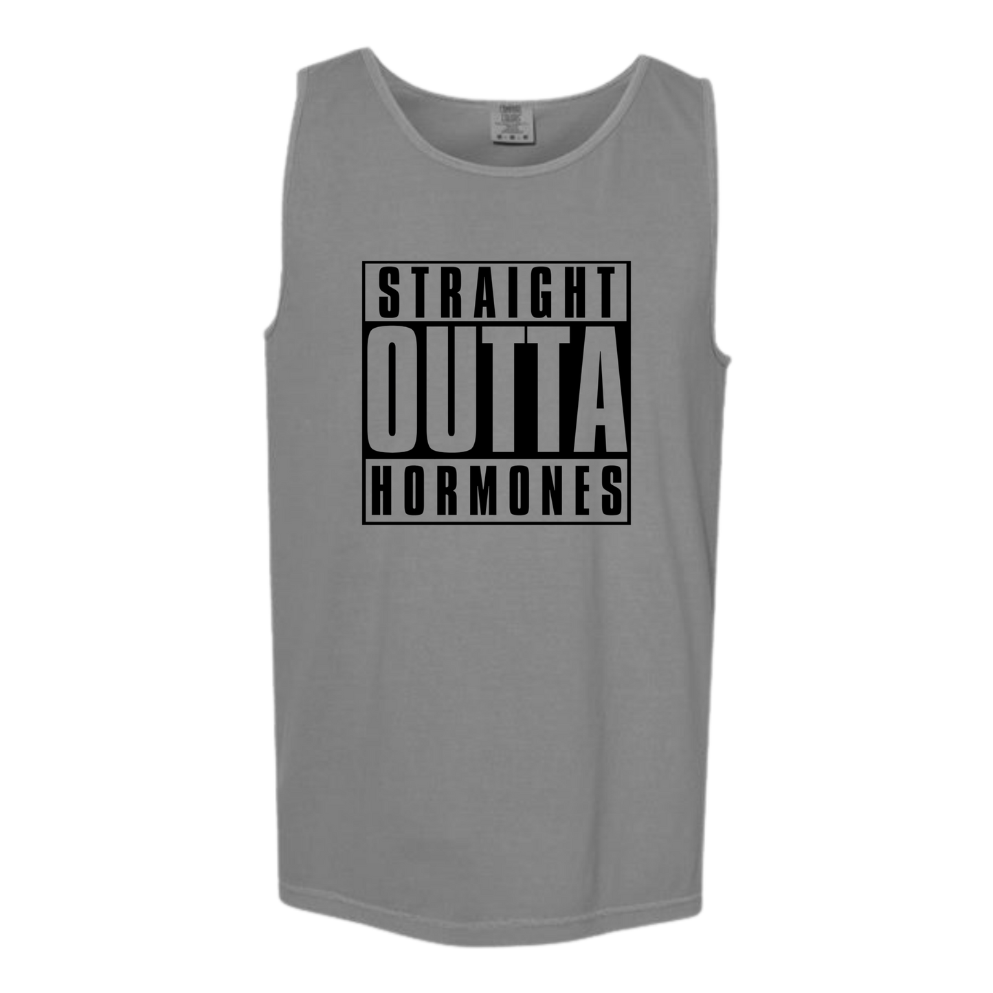 Straight Outta Hormones - Comfort Colors - Unisex Tank - Neutral Colors & Blues