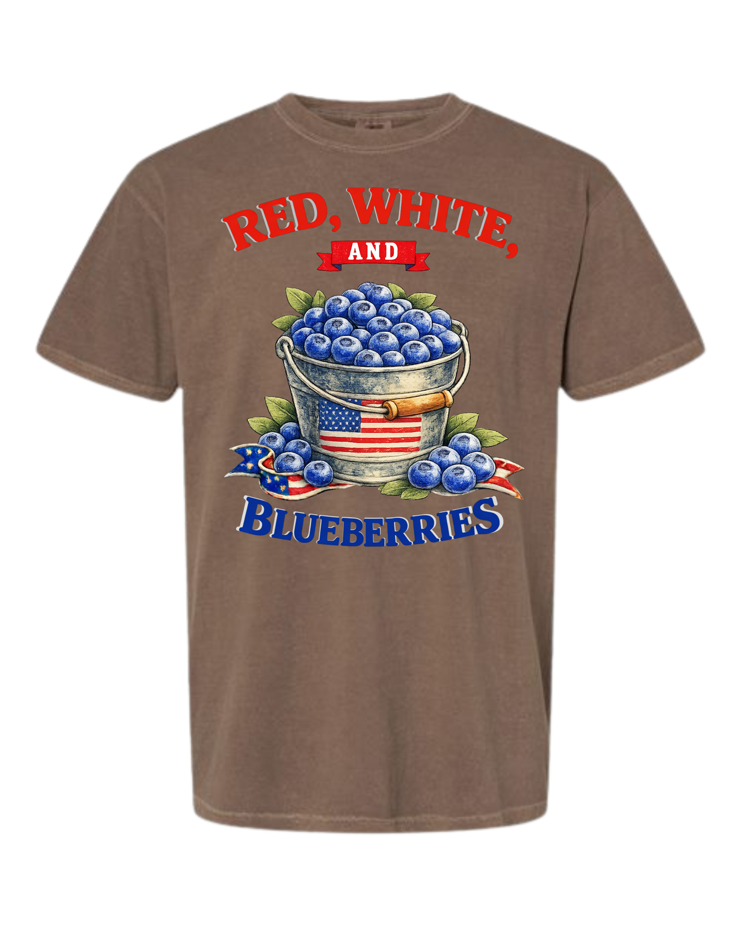 Red, White, And Blueberries - Comfort Colors - Heavyweight Unisex Tee - Neutral Colors