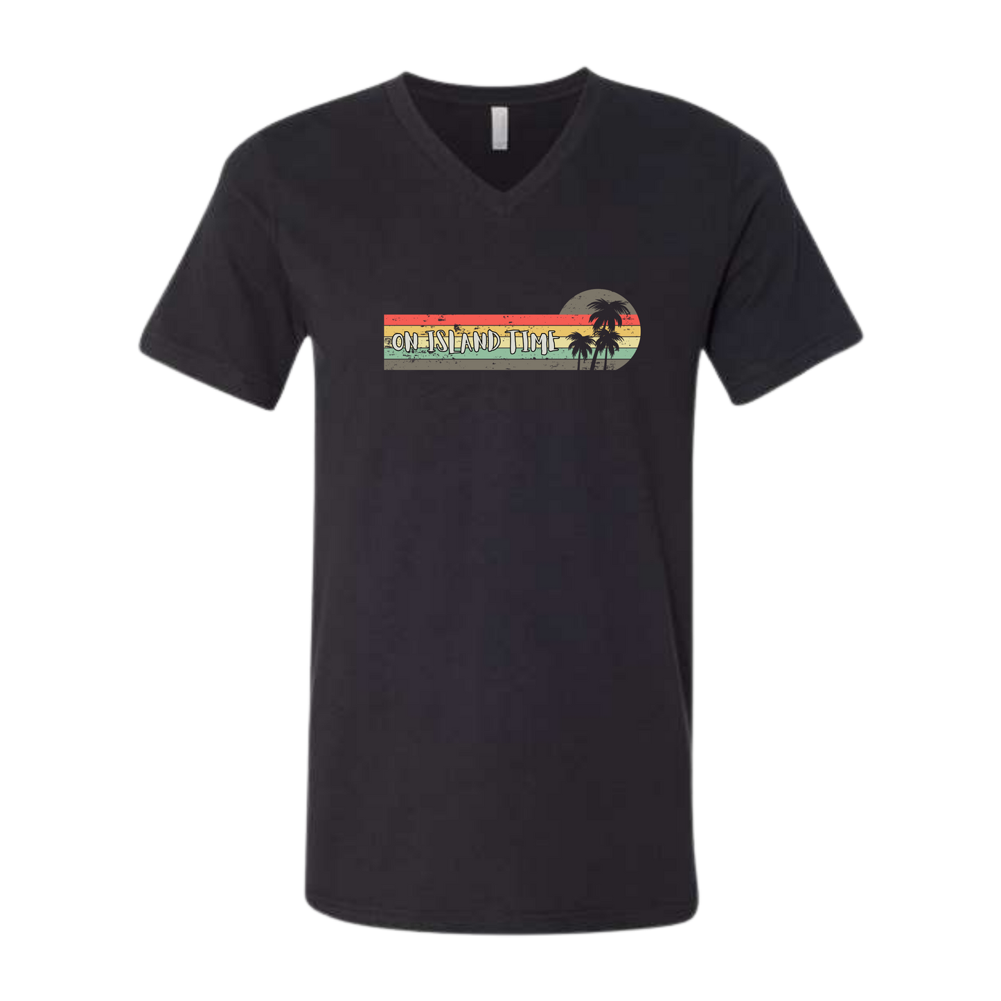 On Island Time - Bella+Canvas - Unisex V-Neck - Neutral Colors