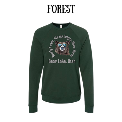 CP - Bear Lake Utah - Sponge Fleece Raglan Sweatshirt - Greens, Neutrals