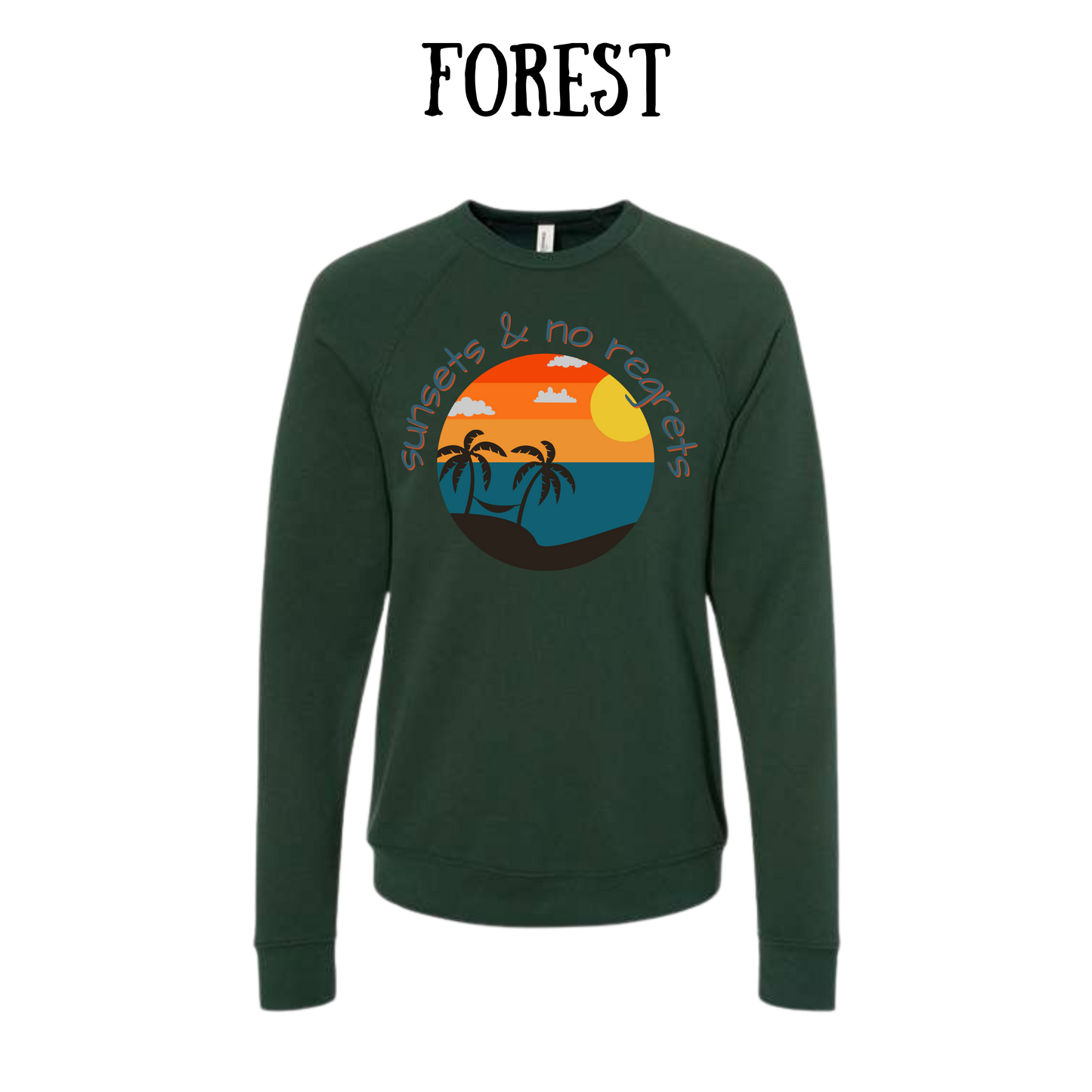 VP - Sunsets & No Regrets - Sponge Fleece Raglan Sweatshirt - Greens, Neutrals