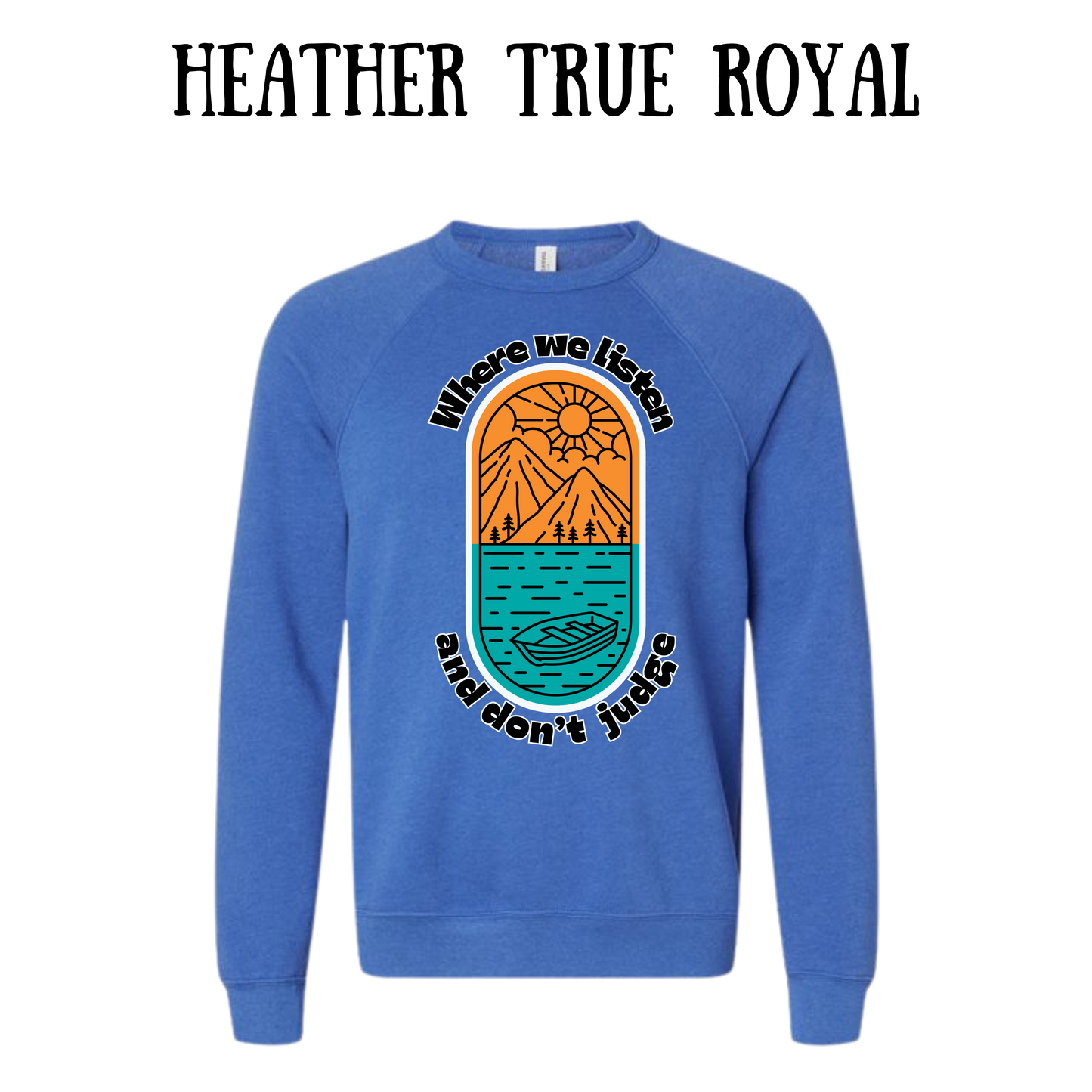 CP - Where We Listen and Don't Judge - Sponge Fleece Raglan Sweatshirt - Blues, Purples