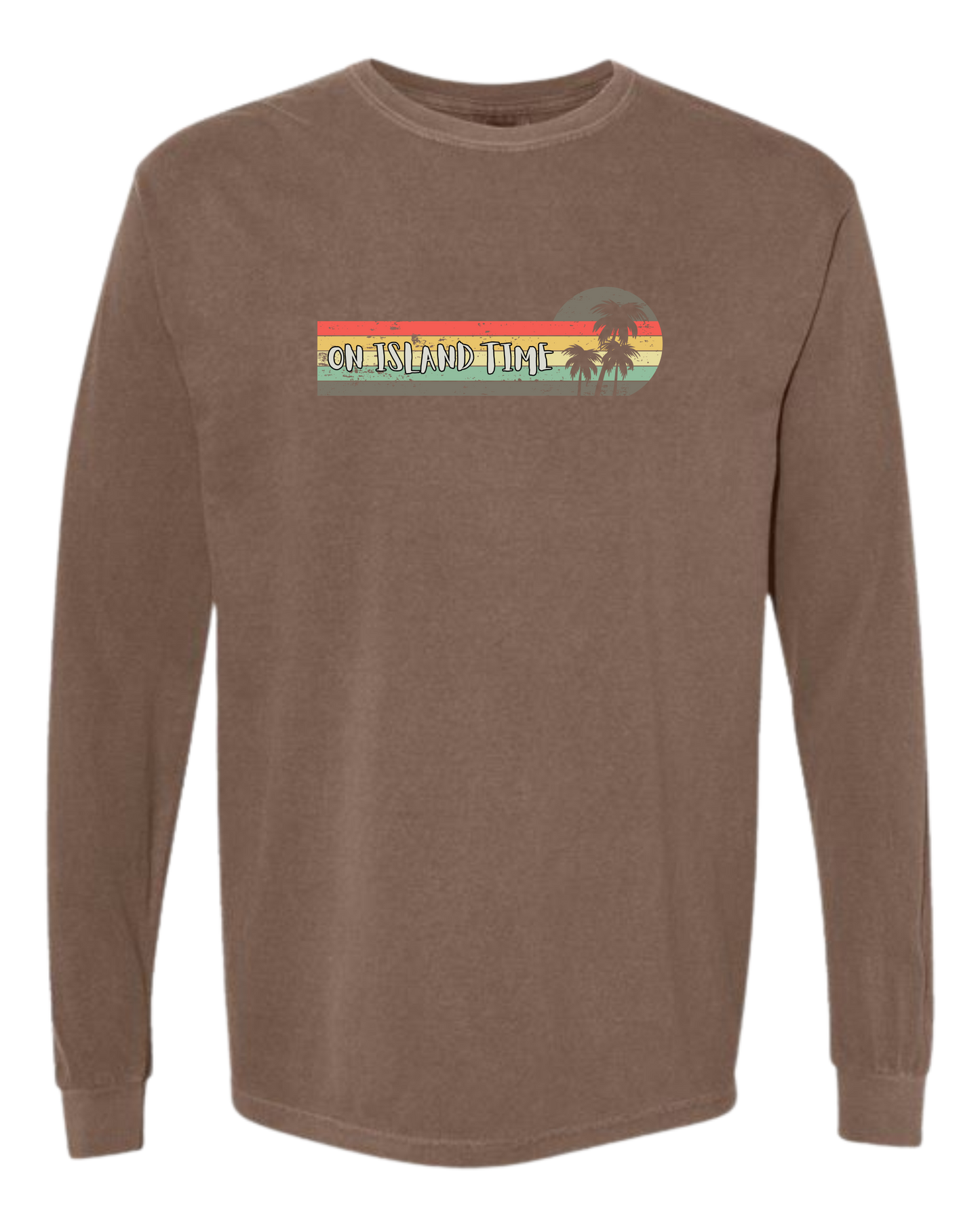 On Island Time - Comfort Colors - Heavyweight Long Sleeve Tee - Neutral Colors