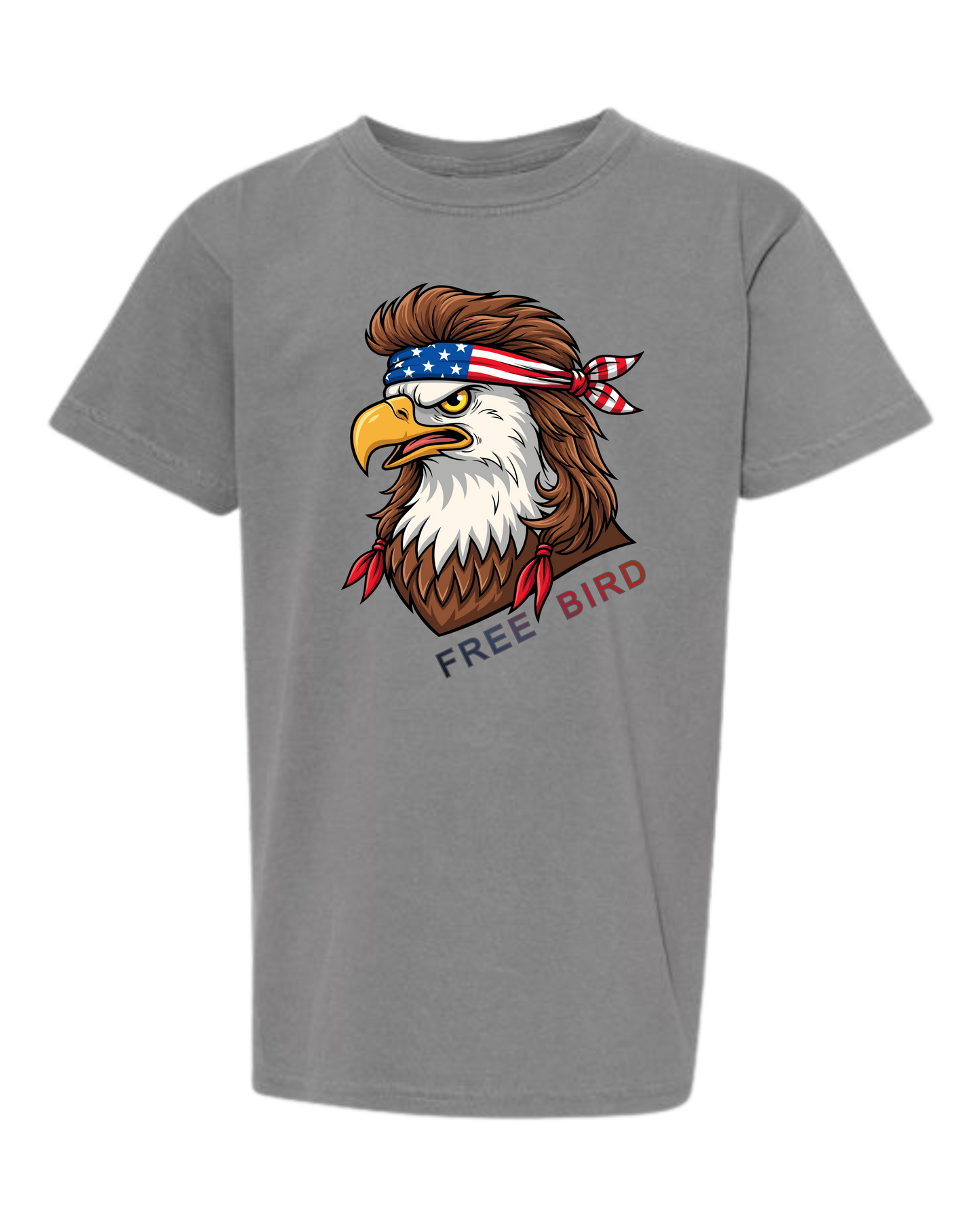 Rockin Free Bird - Comfort Colors - Heavyweight Youth Tee - Neutral Colors & Blues