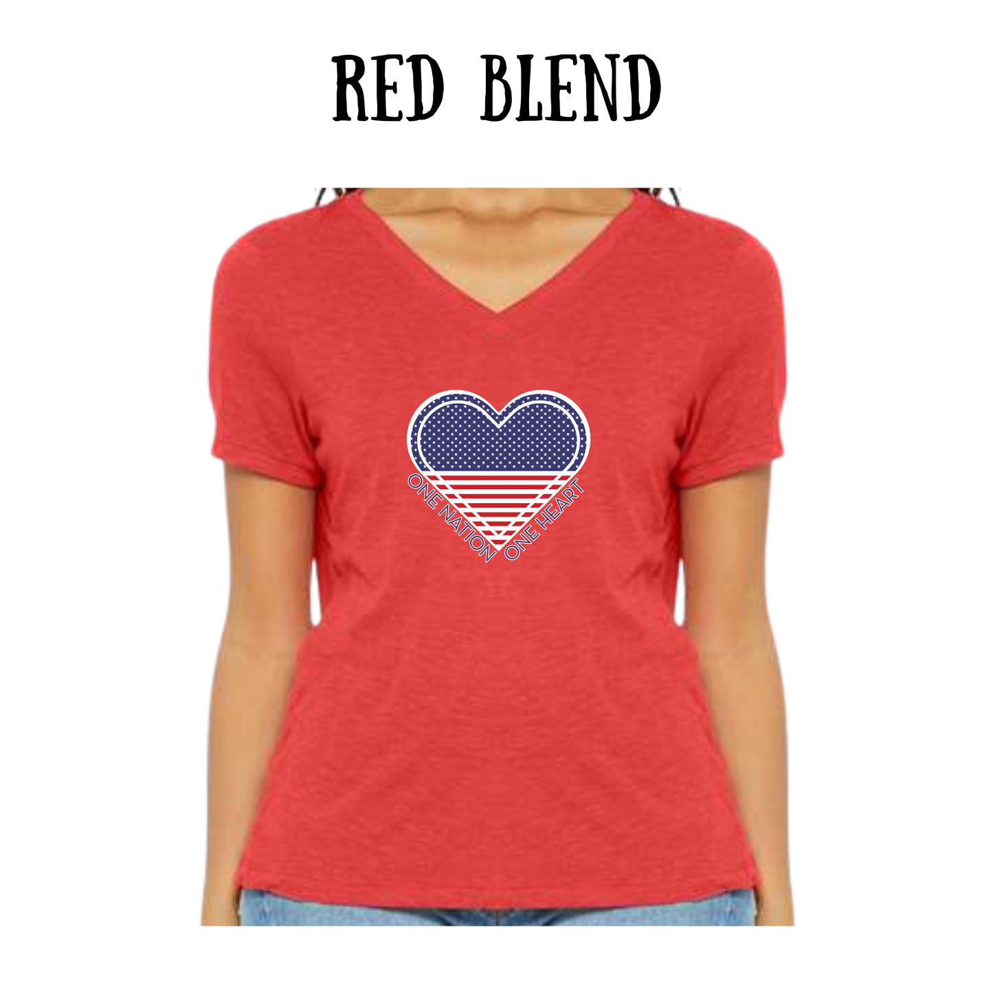 PP - One Nation One Heart - Women's V-Neck - Assorted Colors