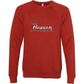 Red raglan sweatshirt with Make Heaven Crowded Heart and Cross image