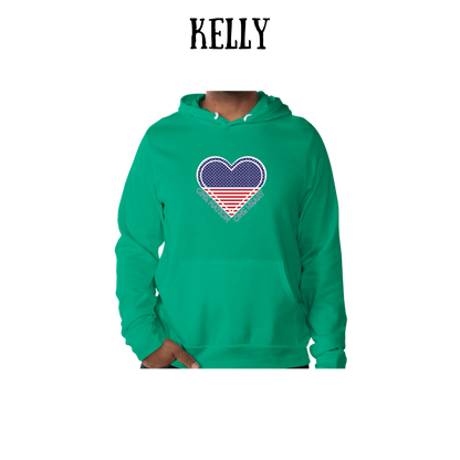 PP - One Nation One Heart - Sponge Fleece Hoodie - Greens, Neutrals
