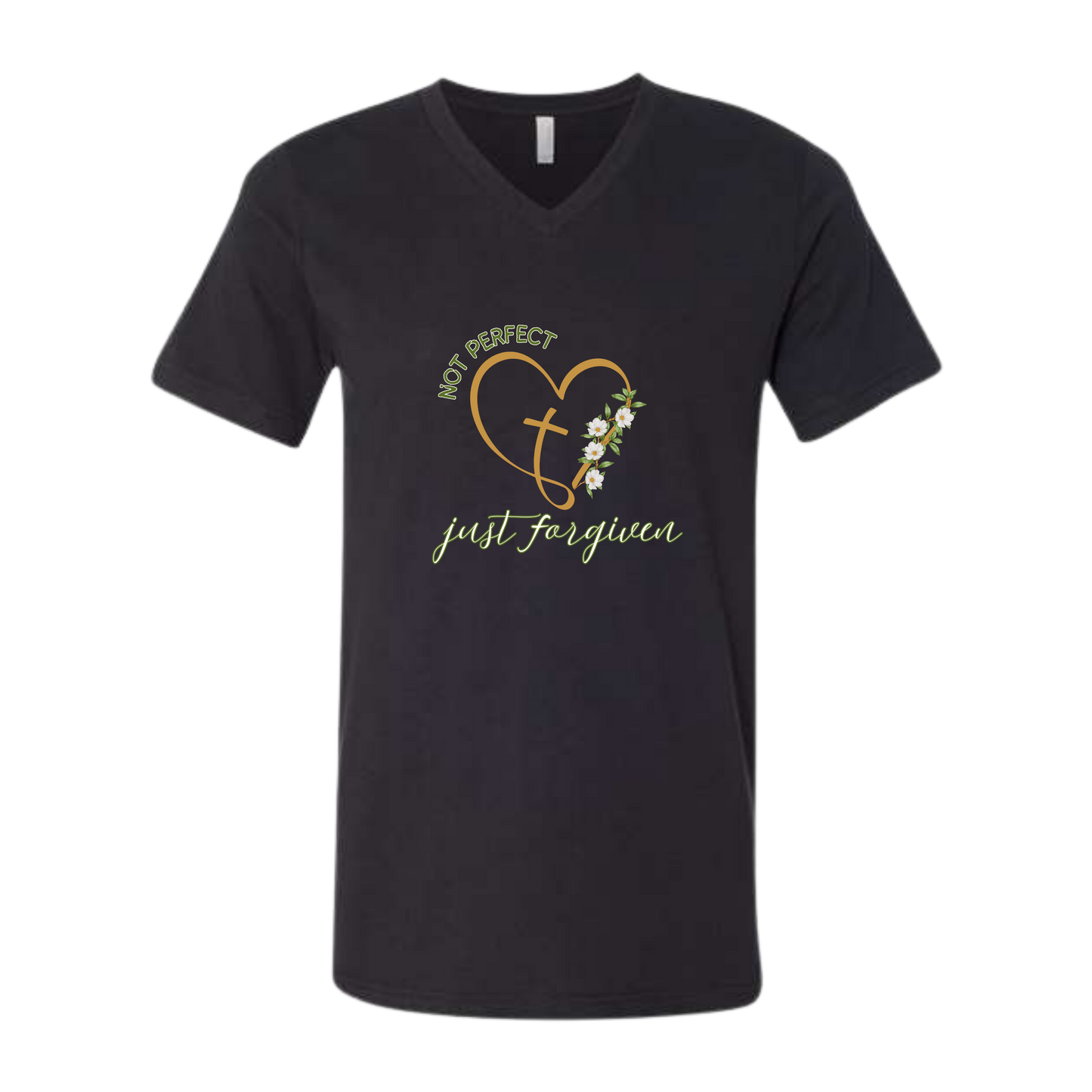 Not Perfect Just Forgiven - Bella+Canvas - Unisex V-Neck - Neutral Colors