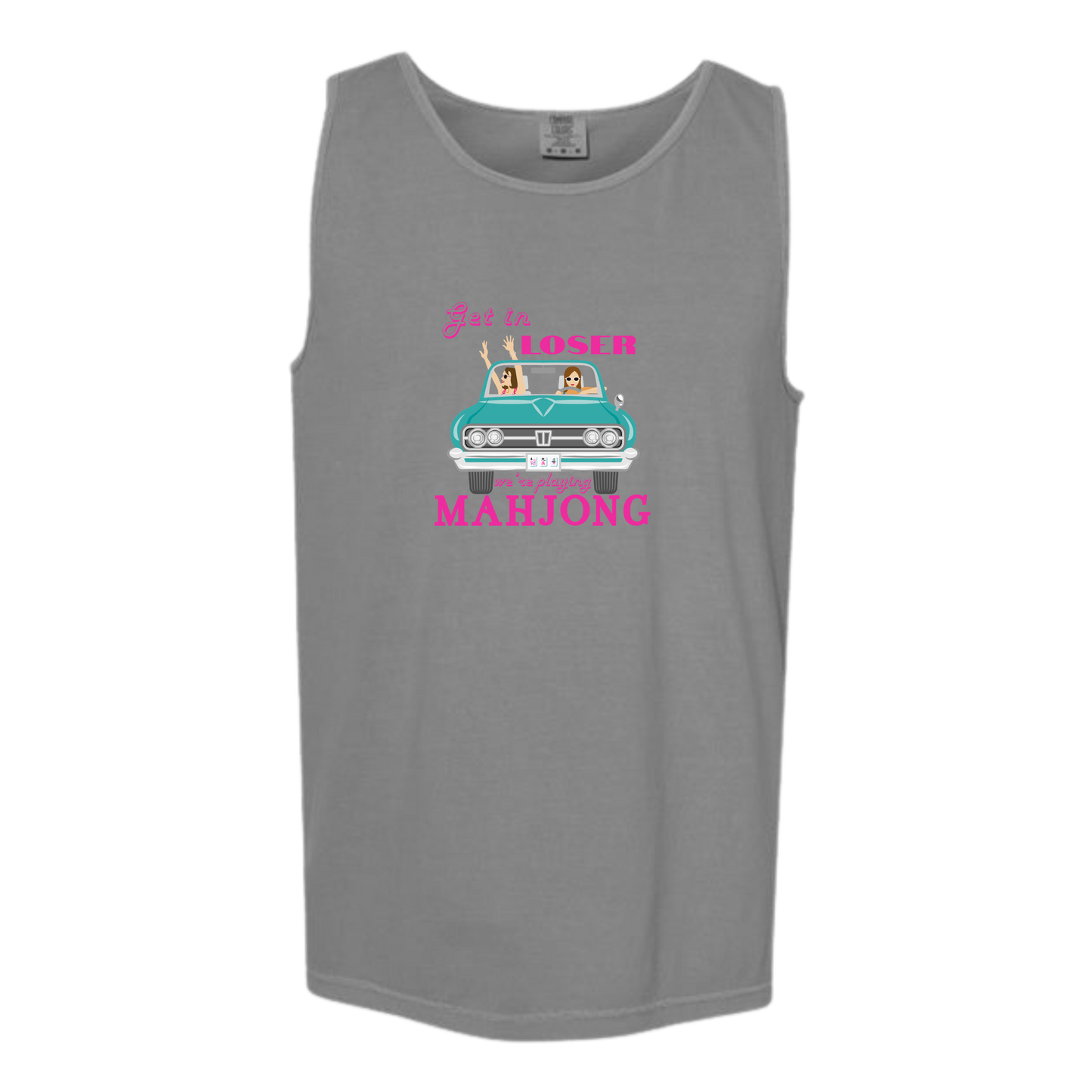 Get in Loser We're Playing Mahjong - Comfort Colors - Unisex Tank - Neutral Colors & Blues