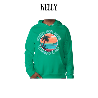 VP - Ready For Some Vitamin D & Sea - Sponge Fleece Hoodie - Greens, Neutrals