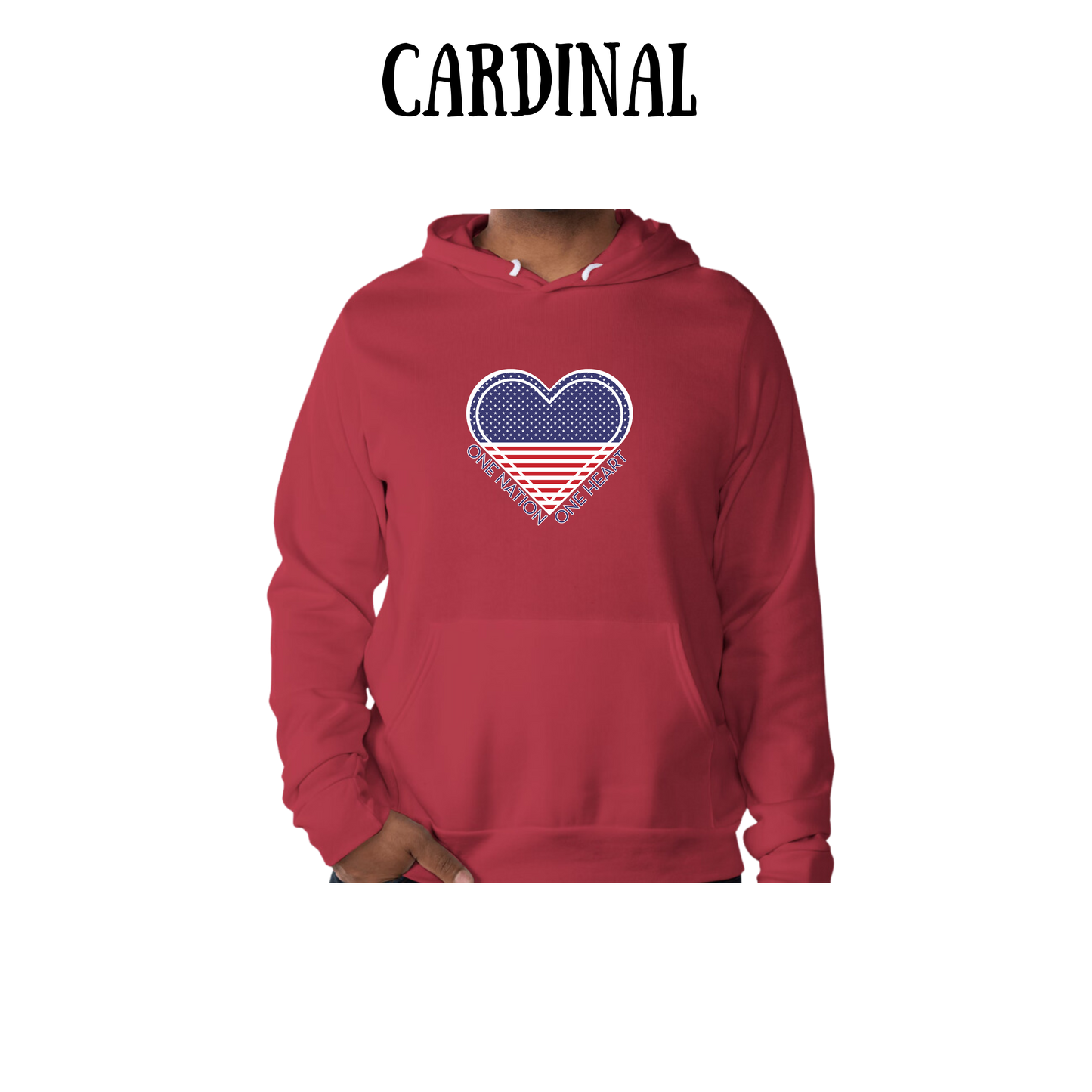PP - One Nation One Heart - Sponge Fleece Hoodie - Assorted Colors