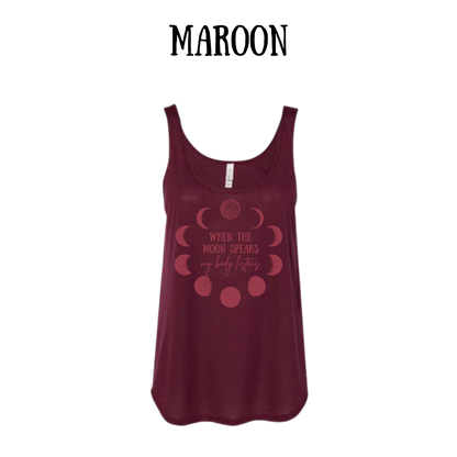 when the moon speaks - women's flowy tank