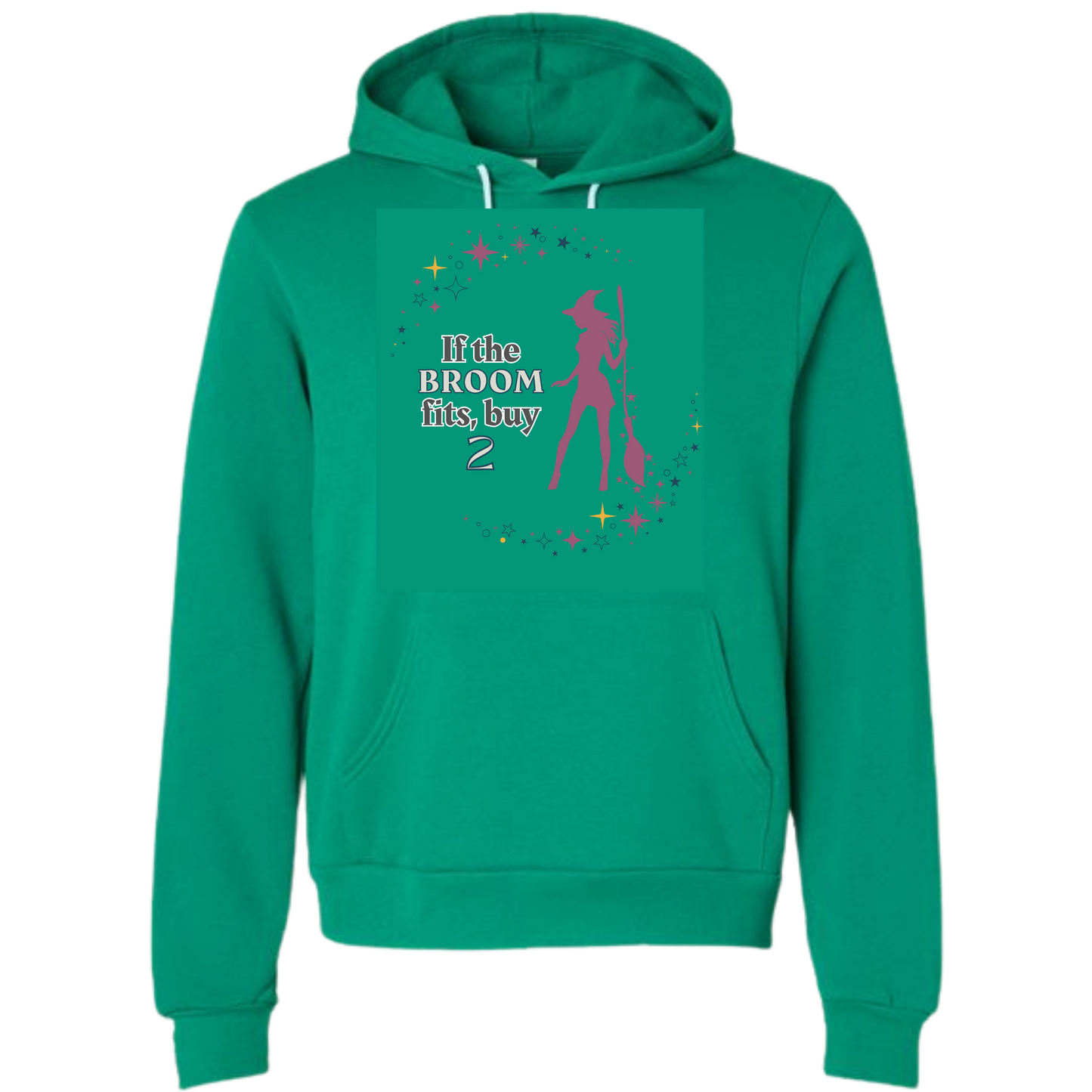 If The Broom Fits - Sponge Fleece Hoodie - Greens, Neutrals